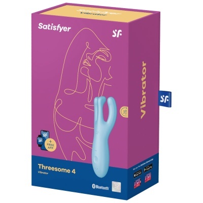 embalagem rosa e azul com vibrador azul claro
