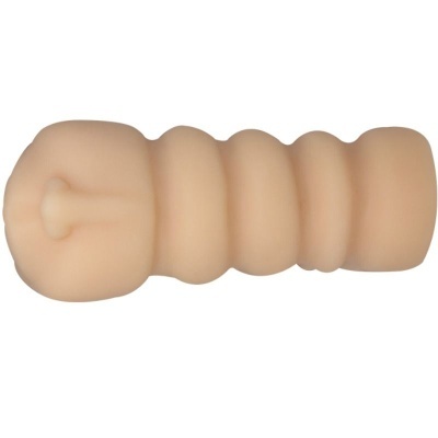 Acessório erótico em tom cor de pele com textura e ranhuras