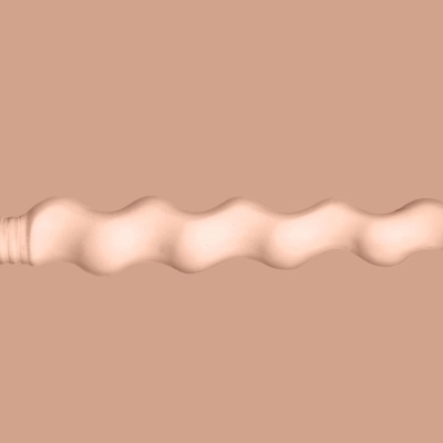 Mangueira de silicone bege com textura ondulada