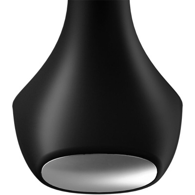 Candeeiro pendente preto mate com detalhe prateado