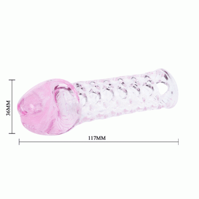 Produto transparente com tonalidade rosa e textura em relevos sobre fundo branco