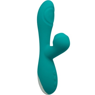 Vibrador verde agua ergonómico com botões de controlo