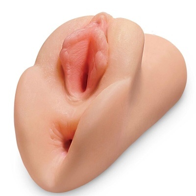Simulador anatómico em silicone de genitais femininos cor carne