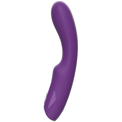 Vibrador curvo roxo com base e botões