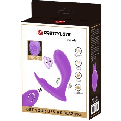Embalagem de produto sexual Pretty Love Idabelle roxo com funções de vibração e controlo remoto