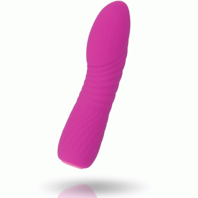 Vibrador rosa de silicone com textura ondulada
