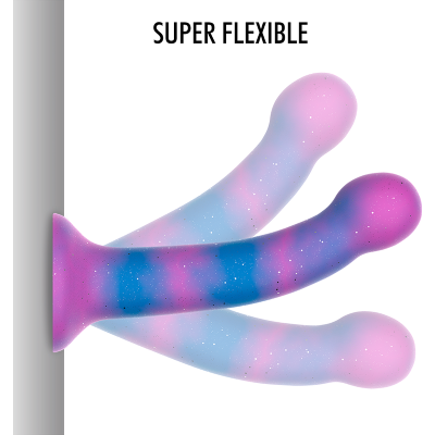 Objeto flexível colorido em silicone com texto SUPER FLEXIBLE