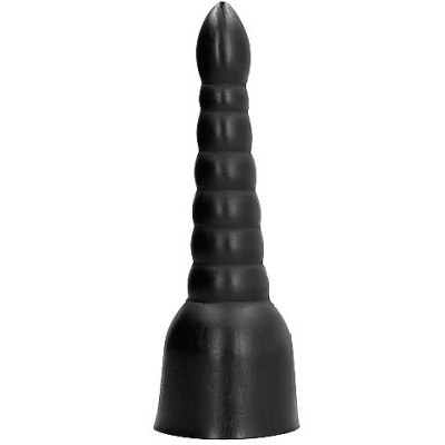 Objeto preto cónico com textura ondulada