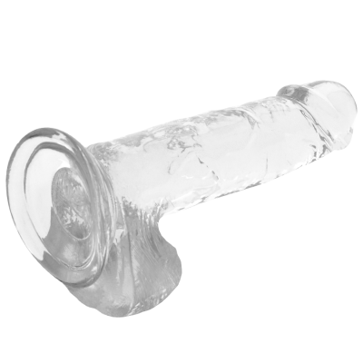 Dildo transparente em gel ou silicone com base de ventosa