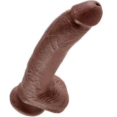 Dildo castanho texturizado com forma realista