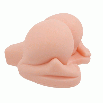 Réplica anatómica em silicone cor pele de nádegas e pernas dobradas