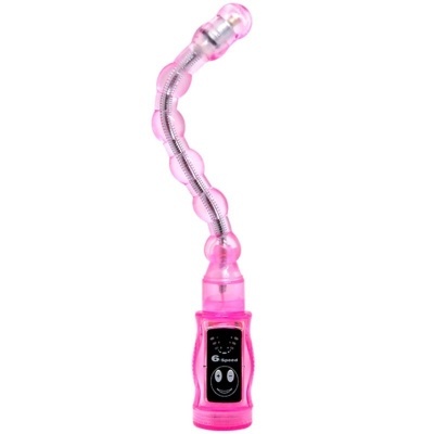 Vibrador cor-de-rosa transparente com controlo digital na base