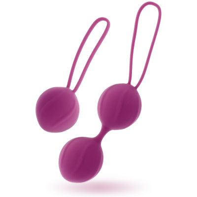 Bolas de treino em silicone roxo com alças flexíveis