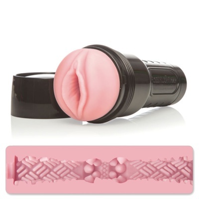 Masturbador masculino com capa preta e interior rosa anatómico