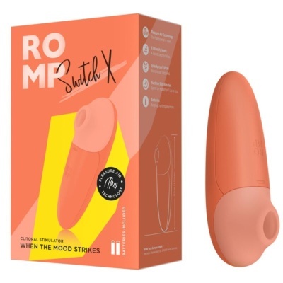 Estimulador clitoriano coral com embalagem laranja