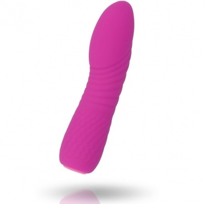 Vibrador rosa silicone com textura ondulada