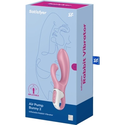 Caixa azul com vibrador de coelho rosa Air Pump Bunny 2