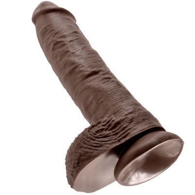 Dildo castanho escuro com ventosa