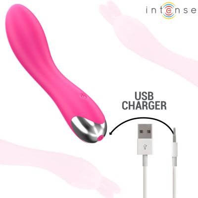 Vibrador rosa com cabo USB para carregamento