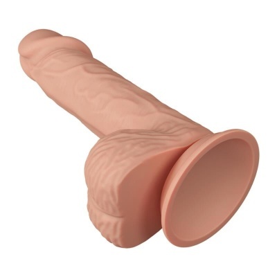 Dildo realista em tom de pele com ventosa na base