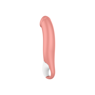Vibrador rosa com base branca sobre fundo branco