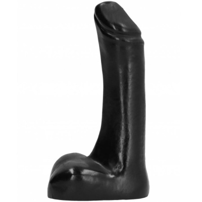 Dildo preto com formato realista e textura lisa