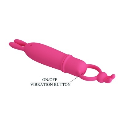 Vibrador cor-de-rosa com botão ON/OFF VIBRATION BUTTON
