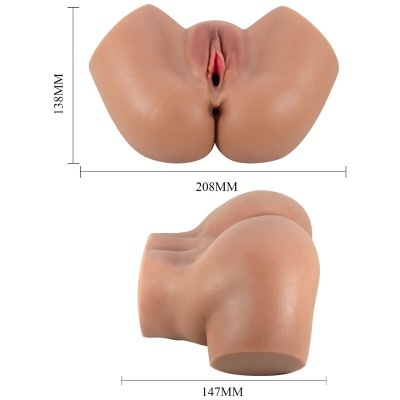Produto de silicone em forma de nádegas com genitais
