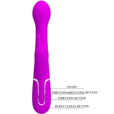 Vibrador roxo com botões de controlo