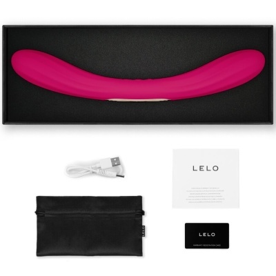Vibrador rosa com acessórios e embalagem LELO