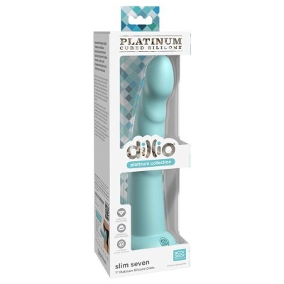 Embalagem de vibrador de silicone azul claro da coleção platinum da Oilio.