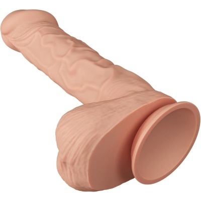 Dildo realista cor pele clara com base circular