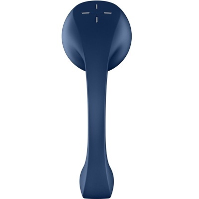 Telefone retro de mão azul escuro com botões tácteis