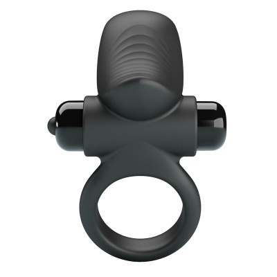 Anel preto de silicone com textura e cápsulas laterais brilhantes