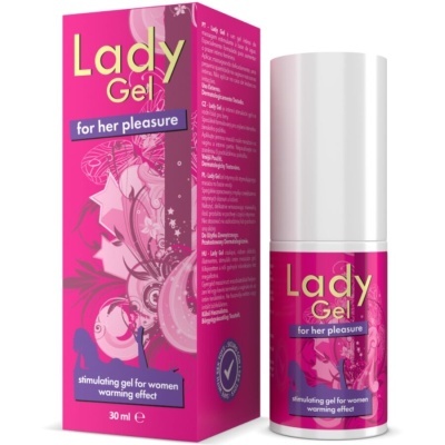 Embalagem rosa com gel estimulante Lady Gel para mulheres de 30 ml