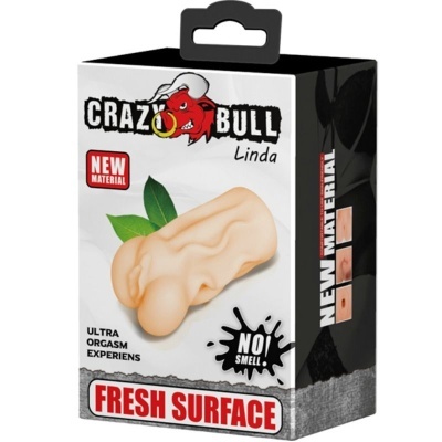 Embalagem do produto Crazy Bull Linda com texto e imagem do produto carne
