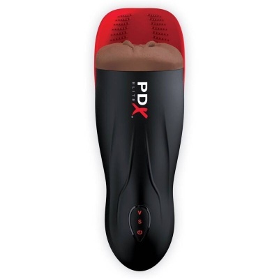 Dispositivo preto e vermelho com texto PDx MAN e botões