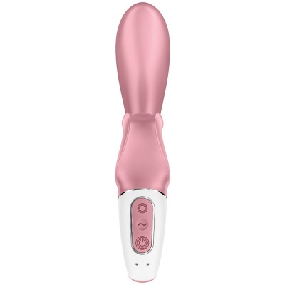 vibrador rosa com base branca e botões de controlo