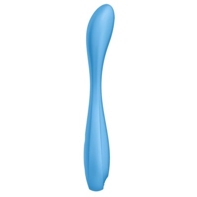 Vibrador azul claro de silicone curvo
