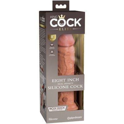 Embalaem do dildo de silicone KING COCK ELITE cor bege 20,3 cm