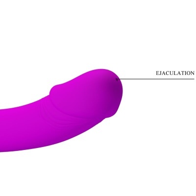 Objeto roxo com texto 'EJACULATION' num fundo branco