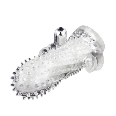 Acessório transparente com pequenos nódulos e ponta metálica prateada