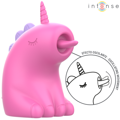 Unicórnio cor-de-rosa com chifre espiral e USB na boca