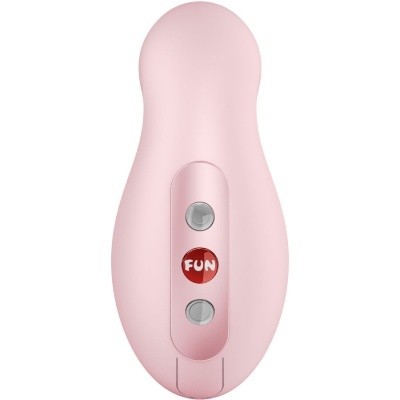 dispositivo rosa com botões e texto FUN