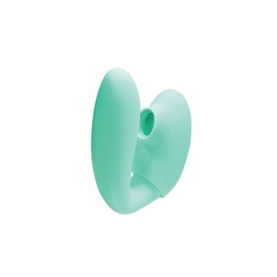 Dispositivo de silicone verde-água com orifício de aspiração