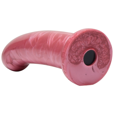 Dildo rosa translúcido com base alargada circular