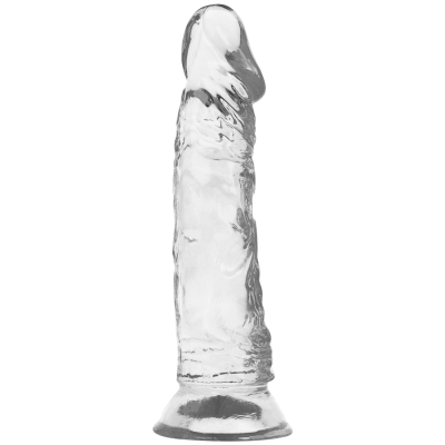 Dildo transparente de vidro ou acrílico com base larga