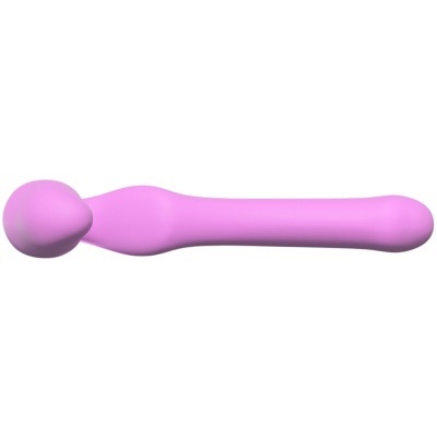 Vibrador rosa em silicone com base arredondada