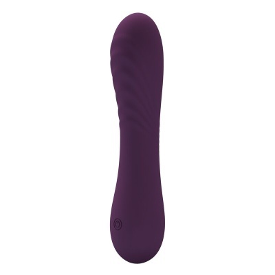 Vibrador roxo em fundo branco