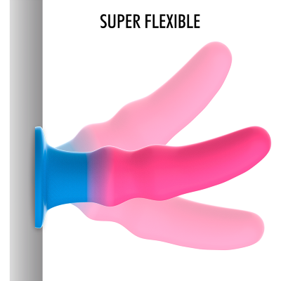 produto flexível de silicone azul e rosa com base na parede